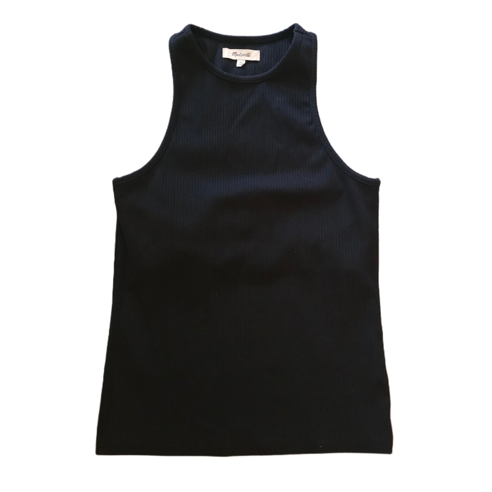 Madewell Black Ribbed Tank Top Sleeveless Size Extra Small